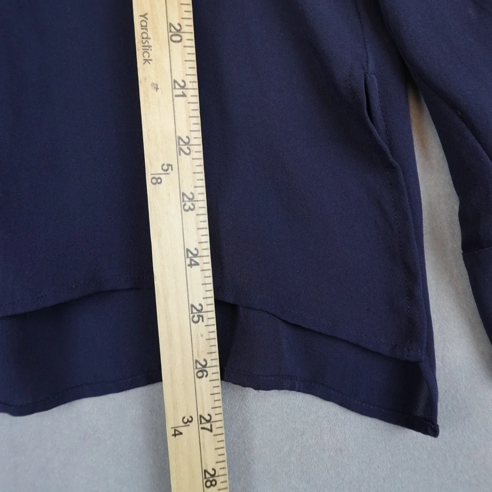 Vince Silk Top Womens XS Navy Lagenlook Minimalist Core Career - Picture 3 of 7